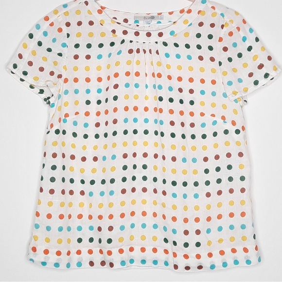 Boden Millie linen polka dot short sleeve top size 14 - Picture 3 of 6